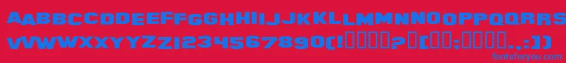 HollywoodHillsExpanded Font – Blue Fonts on Red Background