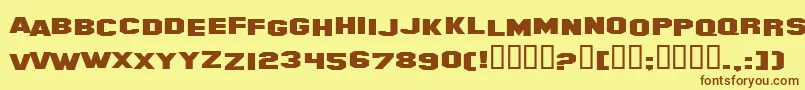 HollywoodHillsExpanded Font – Brown Fonts on Yellow Background