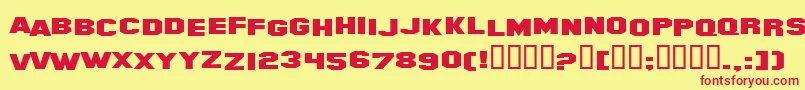 HollywoodHillsExpanded Font – Red Fonts on Yellow Background