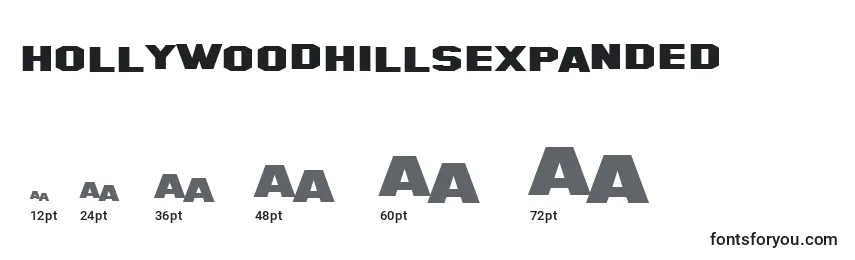 HollywoodHillsExpanded Font Sizes