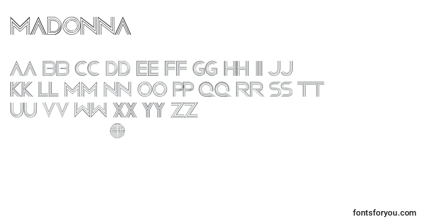 Czcionka Madonna – alfabet, cyfry, specjalne znaki