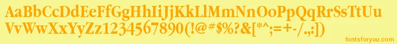 Grn77C Font – Orange Fonts on Yellow Background