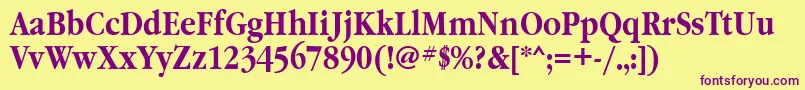 Grn77C Font – Purple Fonts on Yellow Background