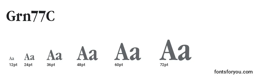 Grn77C Font Sizes