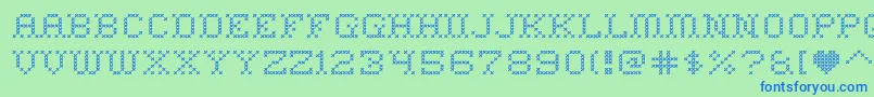 HomesweethomeRegular Font – Blue Fonts on Green Background