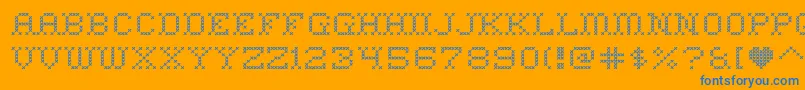 HomesweethomeRegular-Schriftart – Blaue Schriften auf orangefarbenem Hintergrund