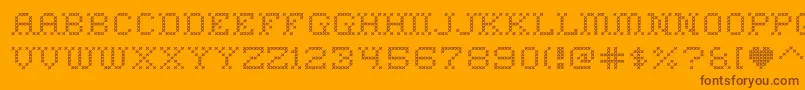 HomesweethomeRegular-Schriftart – Braune Schriften auf orangefarbenem Hintergrund