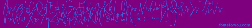 Prestigescriptalt Font – Blue Fonts on Purple Background