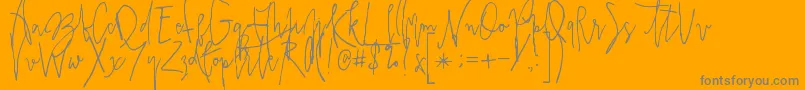 Prestigescriptalt Font – Gray Fonts on Orange Background