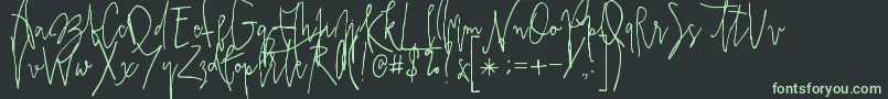 Prestigescriptalt Font – Green Fonts on Black Background