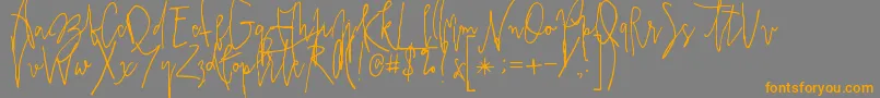 Prestigescriptalt Font – Orange Fonts on Gray Background