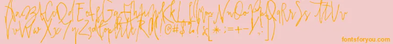 Prestigescriptalt Font – Orange Fonts on Pink Background