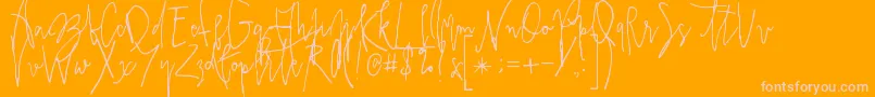 Prestigescriptalt Font – Pink Fonts on Orange Background