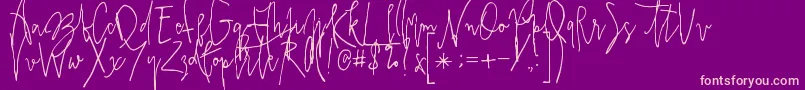 Prestigescriptalt Font – Pink Fonts on Purple Background