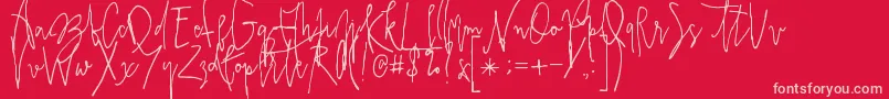 Prestigescriptalt Font – Pink Fonts on Red Background