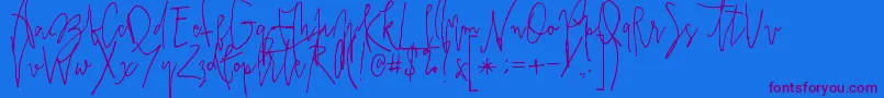 Prestigescriptalt Font – Purple Fonts on Blue Background