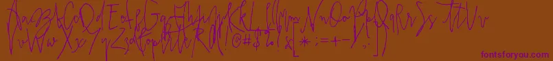Prestigescriptalt Font – Purple Fonts on Brown Background