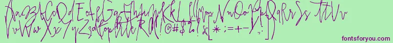 Prestigescriptalt Font – Purple Fonts on Green Background