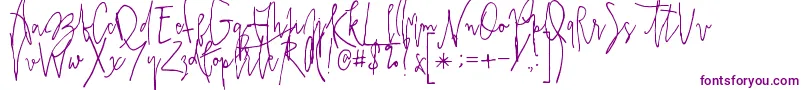 Czcionka Prestigescriptalt – fioletowe czcionki