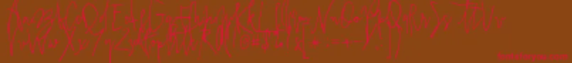 Prestigescriptalt Font – Red Fonts on Brown Background
