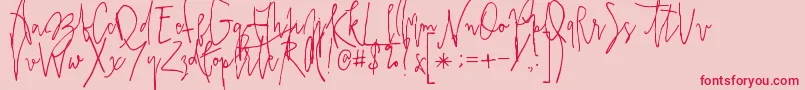 Prestigescriptalt Font – Red Fonts on Pink Background