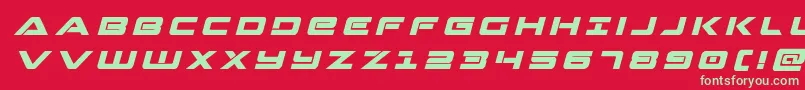 フォントStrikelordtitleital – 赤い背景に緑の文字