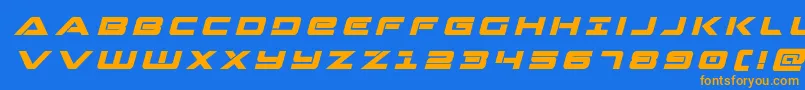 Strikelordtitleital Font – Orange Fonts on Blue Background