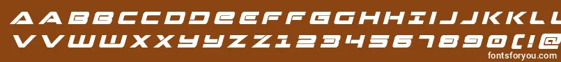 Strikelordtitleital-Schriftart – Weiße Schriften auf braunem Hintergrund