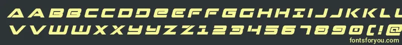 フォントStrikelordtitleital – 黒い背景に黄色の文字