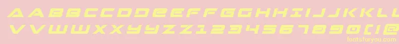 Strikelordtitleital-Schriftart – Gelbe Schriften auf rosa Hintergrund