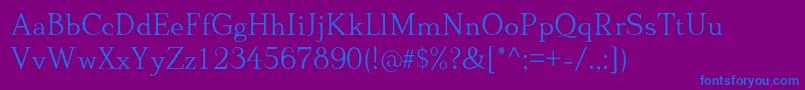 DionisiiotfLight Font – Blue Fonts on Purple Background