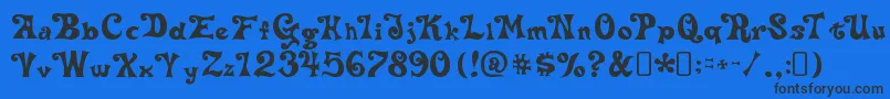 DeltaheymaxnineRegular Font – Black Fonts on Blue Background