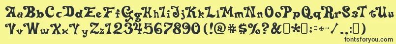 DeltaheymaxnineRegular Font – Black Fonts on Yellow Background