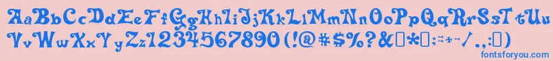 DeltaheymaxnineRegular Font – Blue Fonts on Pink Background