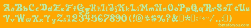 DeltaheymaxnineRegular Font – Green Fonts on Orange Background