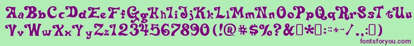 DeltaheymaxnineRegular Font – Purple Fonts on Green Background