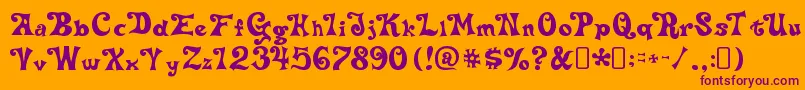 DeltaheymaxnineRegular Font – Purple Fonts on Orange Background