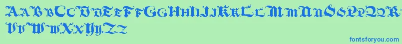 Blackinitialtext Font – Blue Fonts on Green Background