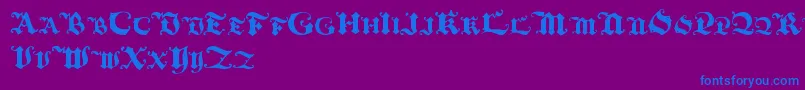 Blackinitialtext Font – Blue Fonts on Purple Background