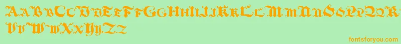 Blackinitialtext Font – Orange Fonts on Green Background