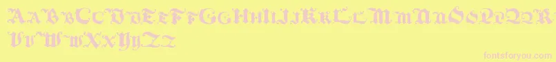 Fonte Blackinitialtext – fontes rosa em um fundo amarelo