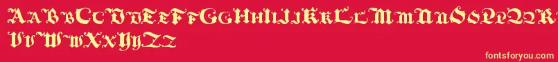 Blackinitialtext Font – Yellow Fonts on Red Background