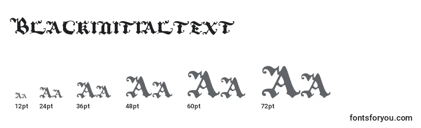 Размеры шрифта Blackinitialtext (78394)