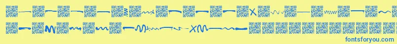 Funlines Font – Blue Fonts on Yellow Background