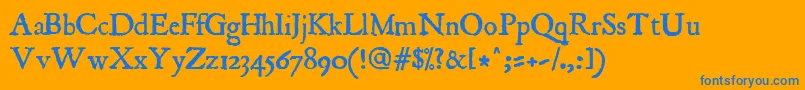 Jancient Font – Blue Fonts on Orange Background