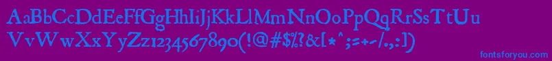 Jancient Font – Blue Fonts on Purple Background