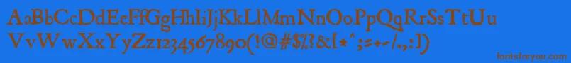 Jancient Font – Brown Fonts on Blue Background