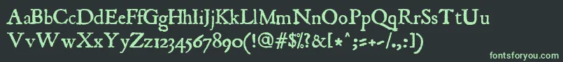 フォントJancient – 黒い背景に緑の文字