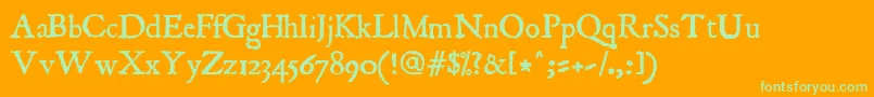 Jancient Font – Green Fonts on Orange Background