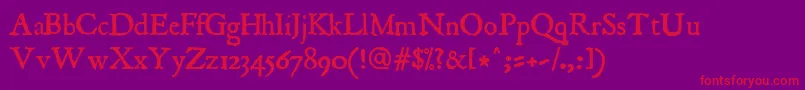 Jancient-Schriftart – Rote Schriften auf violettem Hintergrund